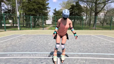 Amwednesday Learning To Rollerblade: The Ultimate Beach Bikini Rides & Cosplay Adventure