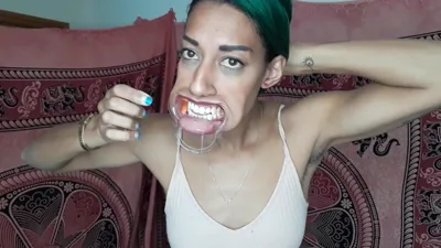 GoldenLace gets kinky with mouth retractors and drools in multiple videos