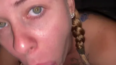 Jamie StoneXXX gets her mouth stuffed with a real couple's load