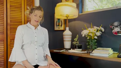 Pregnant Therapist Mona Wales uses taboo roleplay to get her panties stuffed with panty stuffing