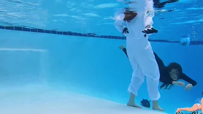 TheUnlimitedGroup's softcore poolside fetish video - Sexy Naked Alien enjoys a swim