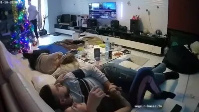 Voyeur house captures straight milf getting double stuffed in hidden camera orgy