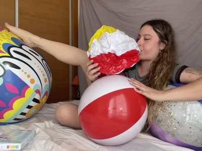 Bee Looner dominates and dominates in exclusive party with inflatable latex and feet fetish party